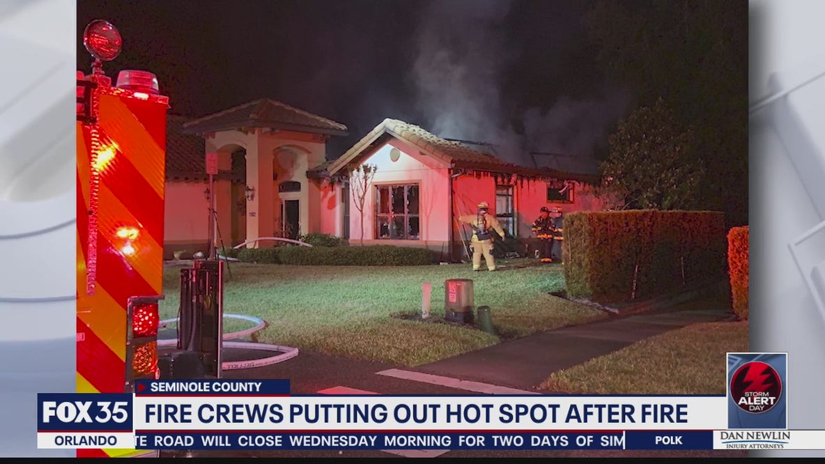 Firefighters battle flames at Lake Mary home overnight